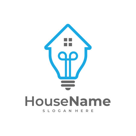 Idea Bulb Lamp Home Logo Template Design Vector, Emblem, Design Concept, Creative Symbol, Iconのイラスト素材