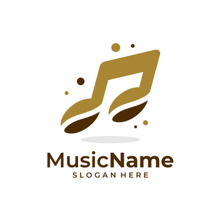 Music Coffee Logo Vector Icon Illustration. Coffee Music logo design templateのイラスト素材