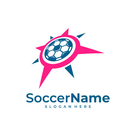 Compass Soccer logo template, Football logo design vectorのイラスト素材