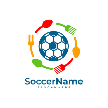 Food Soccer logo template, Football logo design vectorのイラスト素材