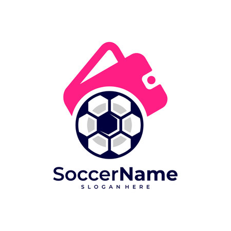 Wallets Soccer logo template, Football logo design vectorのイラスト素材