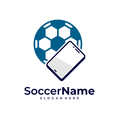 Phone Soccer logo template, Football logo design vectorのイラスト素材