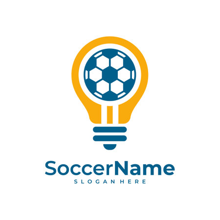 Bulb Soccer logo template, Football logo design vectorのイラスト素材