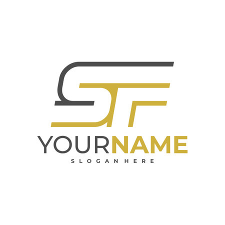 SF Letter logo template, Initial SF logo design vectorのイラスト素材