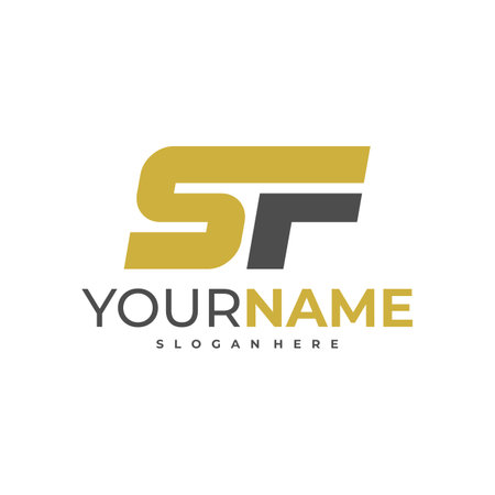 SF Letter logo template, Initial SF logo design vectorのイラスト素材