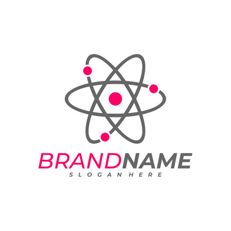Scientific atom logo template, Science logo design vectorのイラスト素材