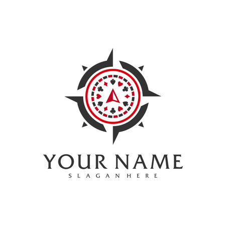 Compass Poker logo vector template, Creative Poker logo design conceptsのイラスト素材