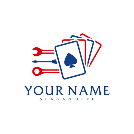 Mechanic Poker logo vector template, Creative Poker logo design conceptsのイラスト素材