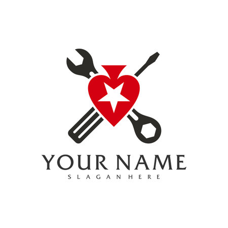 Mechanic Poker logo vector template, Creative Poker logo design conceptsのイラスト素材