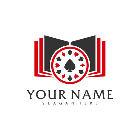 Book Poker logo vector template, Creative Poker logo design conceptsのイラスト素材
