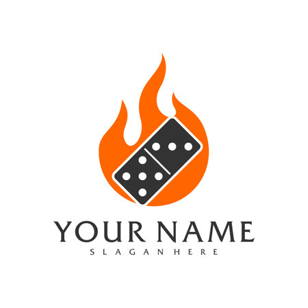 Fire Domino logo vector template, Creative Domino logo design conceptsのイラスト素材