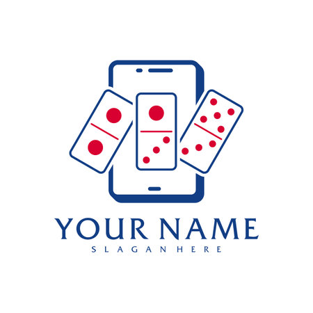 Phone Domino logo vector template, Creative Domino logo design conceptsのイラスト素材