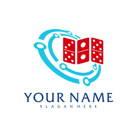 Tech Domino logo vector template, Creative Domino logo design conceptsのイラスト素材