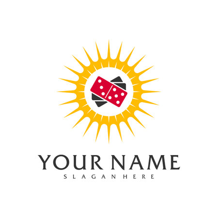 Sun Domino logo vector template, Creative Domino logo design conceptsのイラスト素材