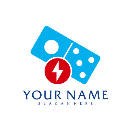 Electric Domino logo vector template, Creative Domino logo design conceptsのイラスト素材