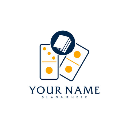 Book Domino logo vector template, Creative Domino logo design conceptsのイラスト素材