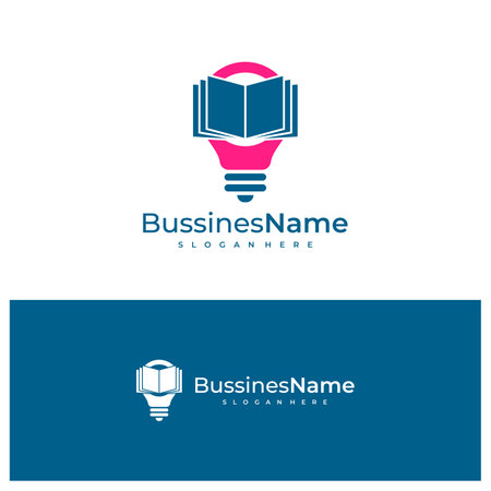 Book Bulb logo vector template. Creative Bulb logo design conceptsのイラスト素材