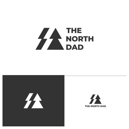 Pine tree logo template, Creative Pine logo design vector, Pine logo conceptのイラスト素材