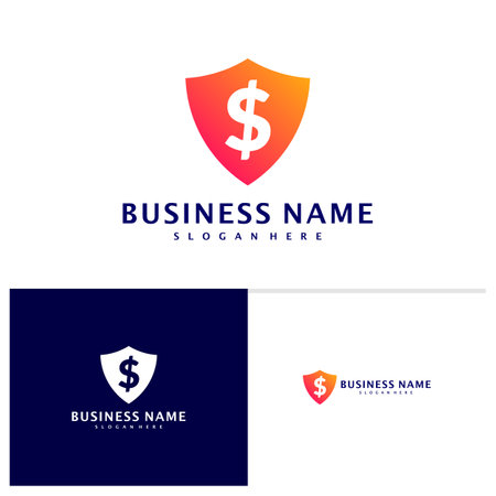 Shield Money logo Design Concept Vector. Shield Coin logo Templateのイラスト素材