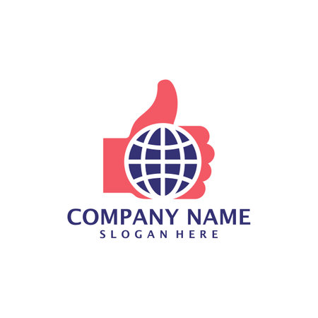 Like World logo design vector. Good World logo design template conceptのイラスト素材