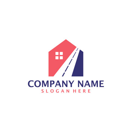 House Road logo design vector. Home Road logo design template conceptのイラスト素材