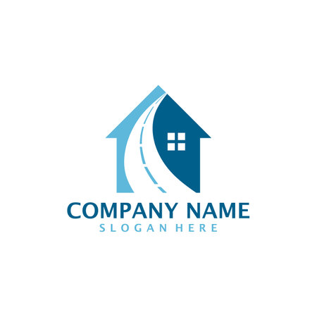 House Road logo design vector. Home Road logo design template conceptのイラスト素材