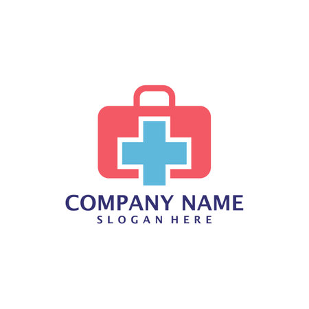 Health Suitcase logo design vector. Suitcase logo design template conceptのイラスト素材