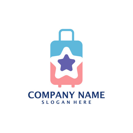 Star Suitcase logo design vector. Suitcase logo design template conceptのイラスト素材