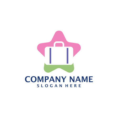 Star Suitcase logo design vector. Suitcase logo design template conceptのイラスト素材