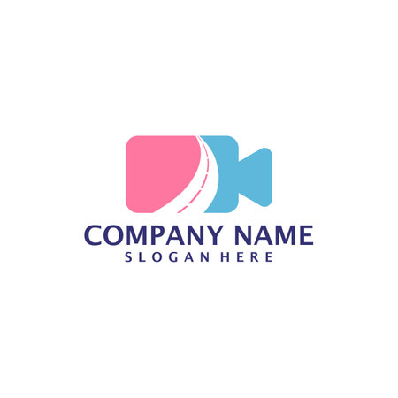 Road camera logo design vector. Camera with Road logo design template conceptのイラスト素材
