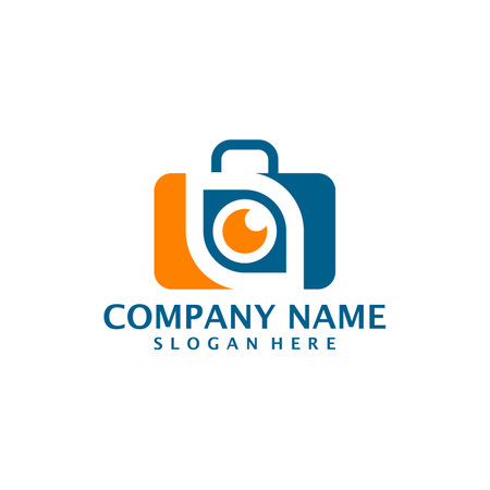 Eye with Suitcase logo design vector. Suitcase logo design template conceptのイラスト素材