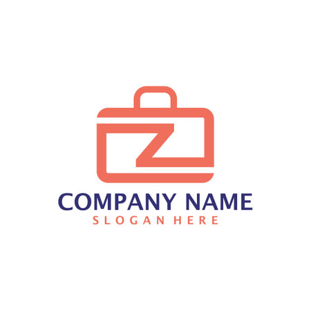 Letter Z with Suitcase logo design vector. Initial Z with Suitcase logo design template conceptのイラスト素材