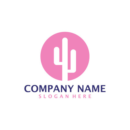 Cactus logo design vector. Creative Cactus logo design template conceptのイラスト素材