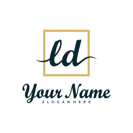 Letter LD logo design vector. Luxury LD logo design template conceptのイラスト素材
