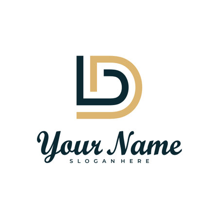 Letter LD logo design vector. Luxury LD logo design template conceptのイラスト素材