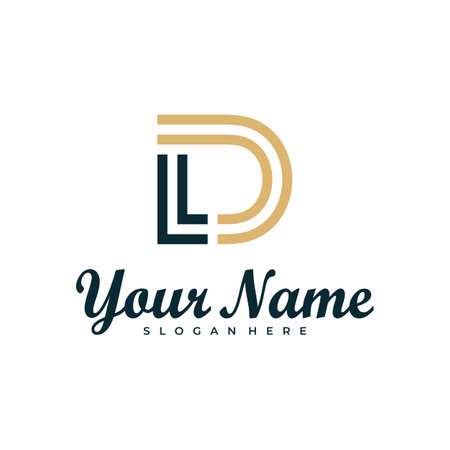 Letter LD logo design vector. Luxury LD logo design template conceptのイラスト素材