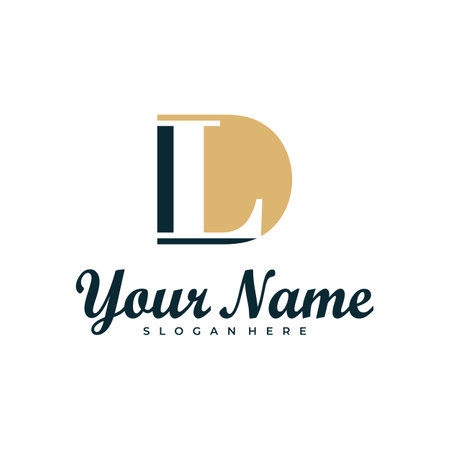 Letter LD logo design vector. Luxury LD logo design template conceptのイラスト素材