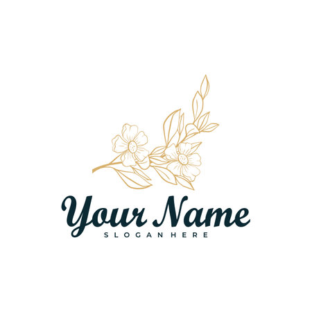 Elegant Rose Flower logo design vector. Minimalist Rose Flower logo design template conceptのイラスト素材