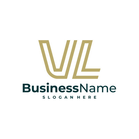 Letter VL logo design vector. Luxury VL logo design template conceptのイラスト素材