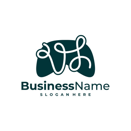 Letter VL Game logo design vector. Luxury VL logo design template conceptのイラスト素材