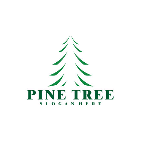 Pine Tree logo design vector. Creative Pine logo concepts templateのイラスト素材