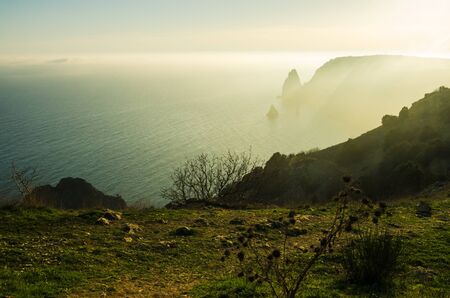 Fiolent, Crimea - cape on the Black Sea, the marine landscape.の写真素材