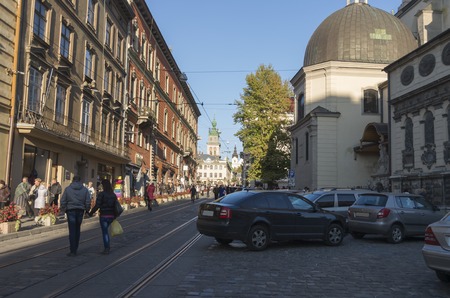 Lviw, Lemberg, Lwiw, autumn, city landscape, architecture, building.のeditorial素材