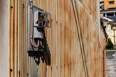 Rusted tin plate meterの写真素材