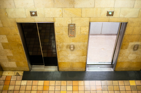 Only one open elevator doorの写真素材