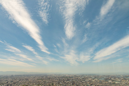 A pattern of interesting clouds seen from the observation deck of Abeno Harukasの写真素材