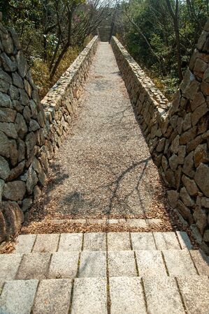 An old passage that extends straightの写真素材