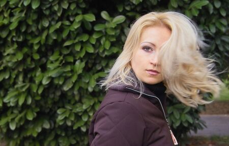 portrait of a beautiful natural womanの写真素材