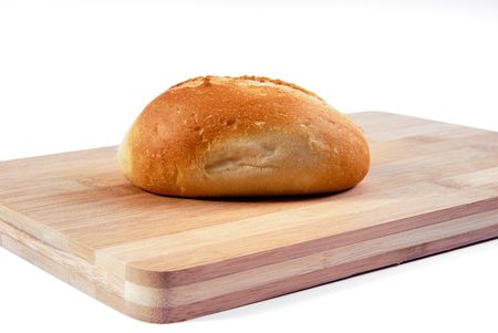 Breakfast baguette on a white background