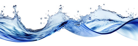 Waterline with wave motion and splash as panorama, clippingの素材
